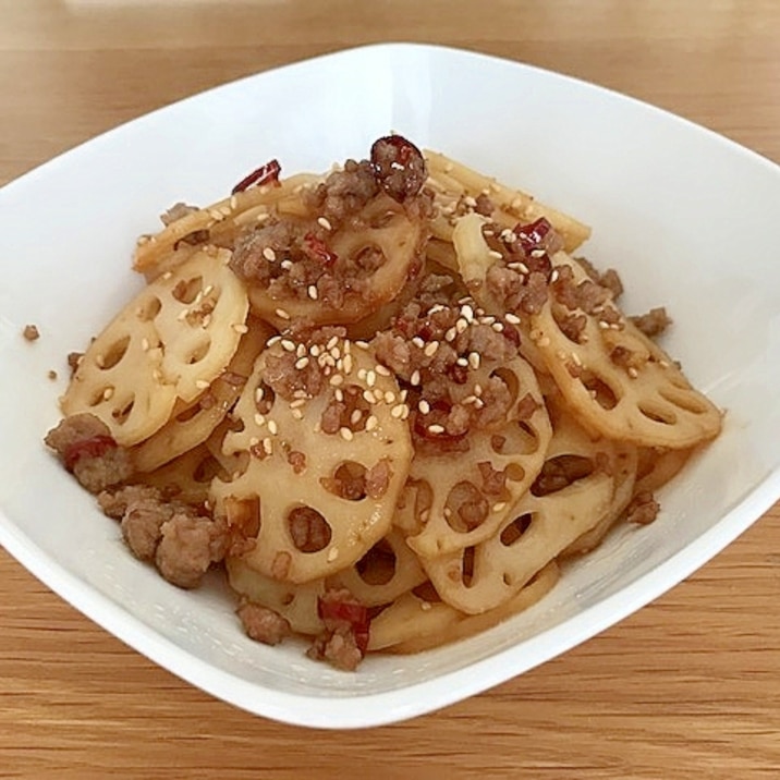 豚ひき肉とレンコンのきんぴら